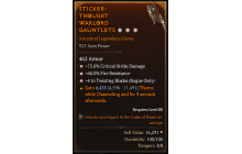 Legendary Gloves[TwistingBlades | *4 TwistingBlades | *75 DMG_Crit | *60 FR]