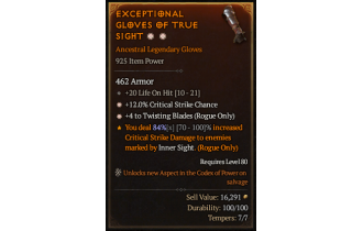 Legendary Gloves[TwistingBlades | *4 TwistingBlades | *12 Crit]