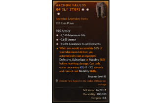 Legendary Pants[*15 ResistAll | *2625 Armor | *1310 Life]