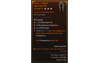 Legendary Pants[Druid | *4 WindShear | *1310 Life]