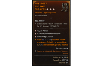 Legendary Boots[*2625 Armor | *9 Dodge]