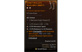 Legendary Boots[*27 MS | *15 ResistAll | 1570 Armor]