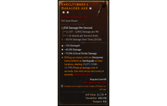 Legendary One-Handed Axe[*75 DMG_Crit | *45 DMG | *135 STR]