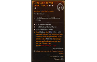 Legendary Amulet[*27 MS | *12 Crit | *1310 Life]