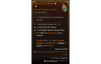 Legendary Amulet[Rogue | *3 WeaponMastery | *12 LHC | 6 MR]