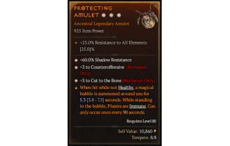 Legendary Amulet[Barbarian | *3 CutToTheBone | *3 Counteroffensive | *60 SR]