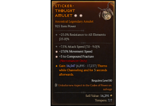 Legendary Amulet[Necromancer | *3 CompoundFracture | *27 MS | 7.5 ATKSPD]