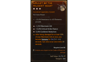 Legendary Amulet[*12 CDR | *12 Crit | *1310 Life]