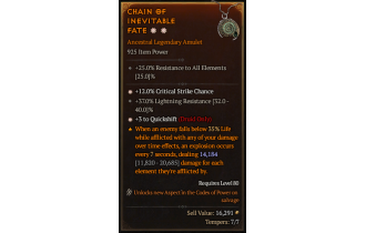 Legendary Amulet[Druid | *3 QS | *12 Crit | 37 LR]