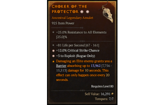 Legendary Amulet[Rogue | *3 Exploit | *12 Crit]