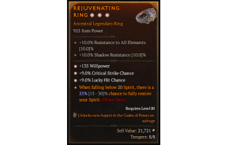 Legendary Ring[*9 Crit | *9 LHC | *135 WP]