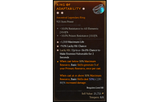 Legendary Ring[*9 LHC | *36 LH:Vulnerable | *1310 Life]