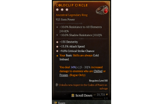 Legendary Ring[*9 Crit | *13.5 ATKSPD | *135 DEX]