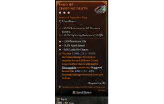 Legendary Ring[*13.5 ATKSPD | *9 LHC | *1310 Life]