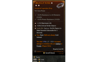 Legendary Ring[*9 Crit | *36 LH:Vulnerable | *1310 Life]