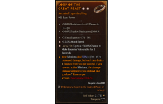 Legendary Ring[*13.5 ATKSPD | *36 LH:Vulnerable | 78 INT]