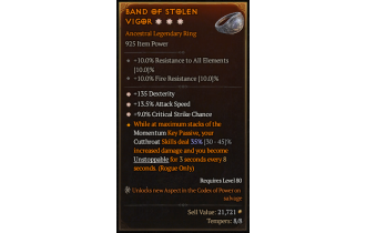 Legendary Ring[*9 Crit | *13.5 ATKSPD | *135 DEX]