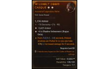 Legendary Helm[Rogue | *4 ShadowImbue | *2625 Armor | 78 DEX]