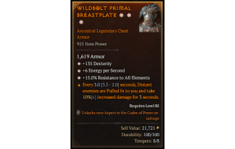 Legendary Chest Armor[*15 ResistAll | *6 ENpS | *135 DEX]