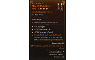 Legendary Boots[*27 MS | *135 STR | *1310 Life]