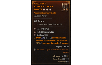 Legendary Boots[*2625 Armor | *135 WP | *1310 Life]