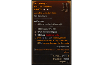 Legendary Boots[Barbarian | *4 Leap | *27 MS | 82 STR]