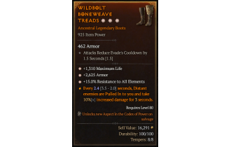 Legendary Boots[*15 ResistAll | *2625 Armor | *1310 Life]