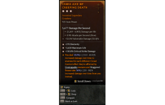 Legendary Crossbow[*150 DMG_Crit | *270 DEX | *2620 Life]