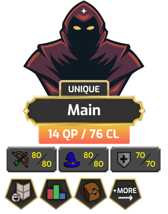 Main | Starter | TTL: 514 | CL: 76 | QP: 14 [80 RAN | 80 Mage | 70 DEF + MORE!]