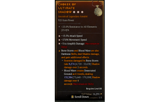 Legendary Amulet[Necromancer | *3 AmplifyDamage | *27 MS | *13.5 ATKSPD]