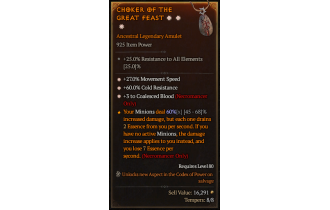 Legendary Amulet[Necromancer | *3 CoalescedBlood | *27 MS | *60 CR]