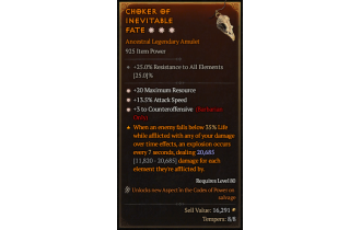 Legendary Amulet[Barbarian | *3 Counteroffensive | *13.5 ATKSPD | *20 MR]