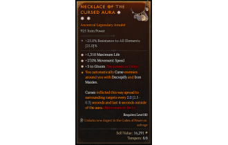 Legendary Amulet[Necromancer | *3 Gloom | *27 MS | *1310 Life]