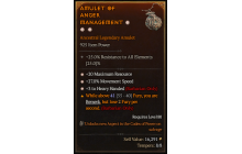 Legendary Amulet[Barbarian | *3 HeavyHanded | *27 MS | *20 MR]