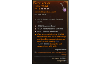 Legendary Amulet[*27 MS | *12 CDR | *15 ResistAll]