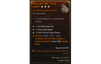 Legendary Amulet[*12 Crit | *13.5 ATKSPD | *1310 Life]