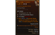 Legendary Gloves[Shred | *4 Shred | *12 Crit | 88 WP]