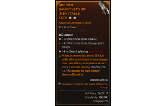 Legendary Gloves[ChainLightning | *4 ChainLightning | *12 Crit | 49 DMG_Crit]