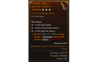 Legendary Gloves[*12 Crit | *13.5 ATKSPD | *12 LHC]