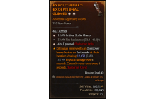 Legendary Gloves[Upheaval | *4 Upheaval | *12 Crit | 38 FR]