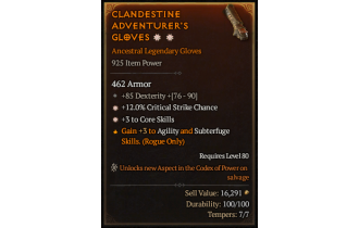 Legendary Gloves[*3 CoreSkills | *12 Crit]