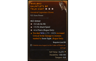 Legendary Gloves[Flurry | *4 Flurry | *13.5 ATKSPD]