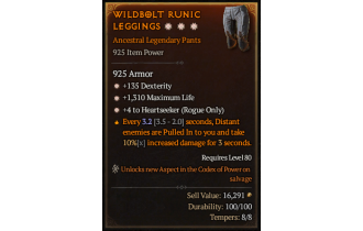 Legendary Pants[Rogue | *4 Heartseeker | *135 DEX | *1310 Life]