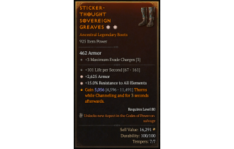 Legendary Boots[*15 ResistAll | *2625 Armor]