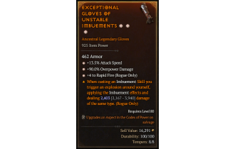 Legendary Gloves[RapidFire | *4 RapidFire | *13.5 ATKSPD | *90 DMG_Overpower]