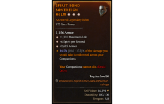 Legendary Helm[*2625 Armor | *6 SpS | *1310 Life]