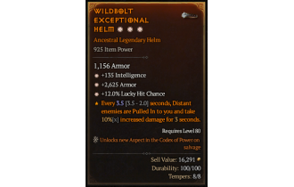 Legendary Helm[*12 LHC | *2625 Armor | *135 INT]