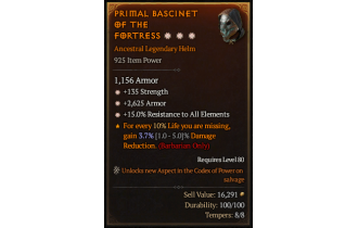 Legendary Helm[*15 ResistAll | *2625 Armor | *135 STR]