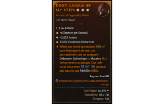 Legendary Helm[*12 CDR | *2625 Armor | *6 ESpS]