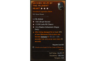 Legendary Helm[Rogue | *4 ShadowImbue | *12 LHC | *242 LpS]